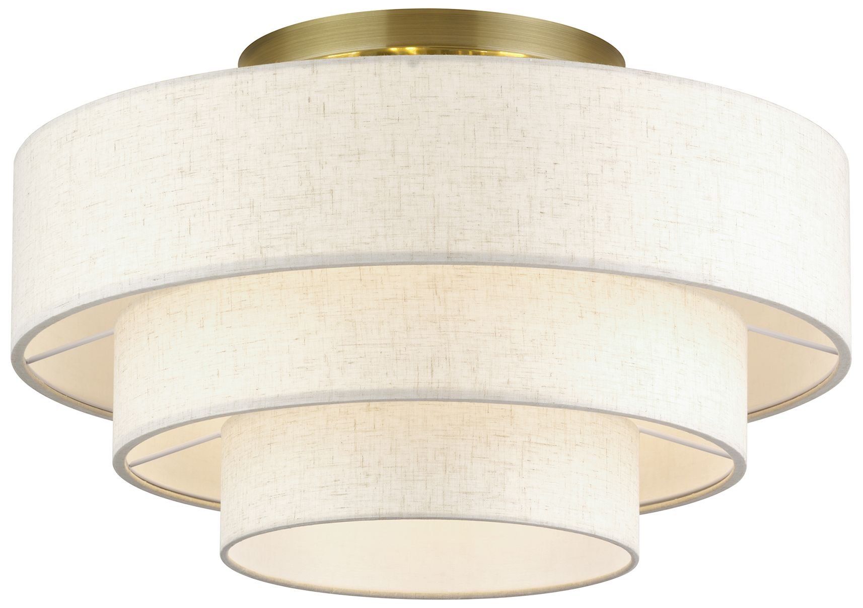 Image 4 Manorwood 4 Light Antique Brass Extra Large Semi-Flush more views