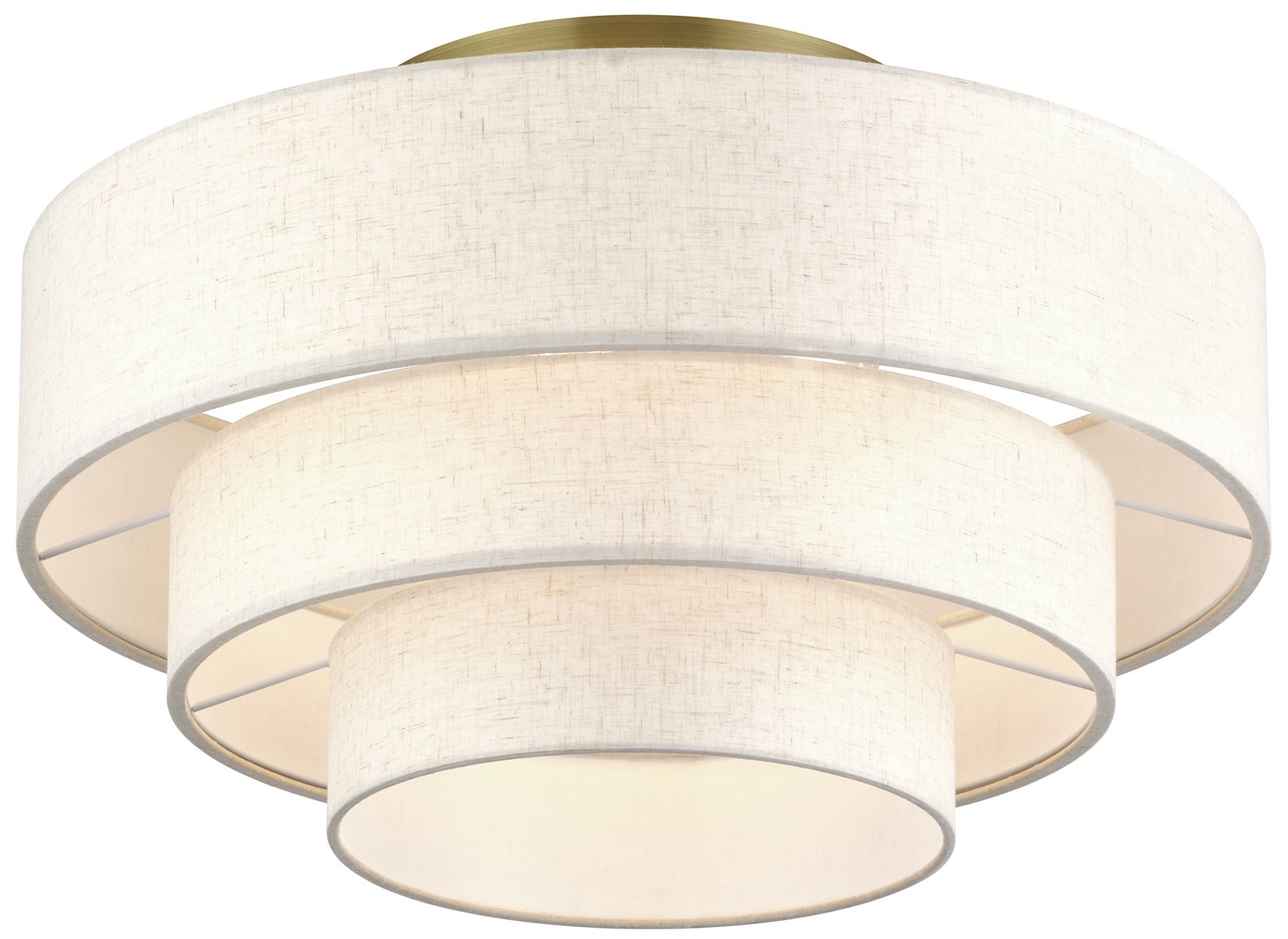 Image 5 Manorwood 4 Light Antique Brass Extra Large Semi-Flush more views