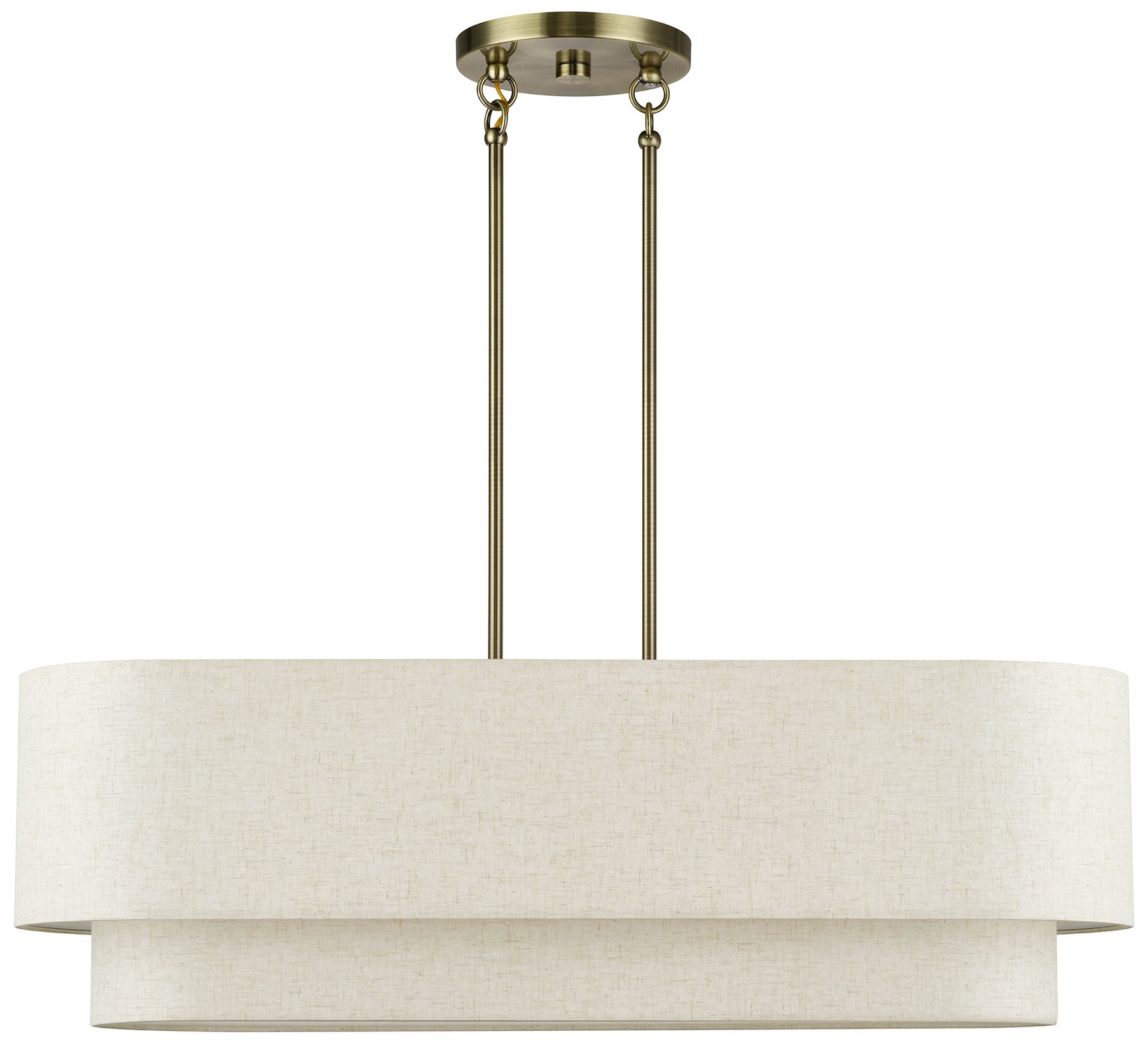 Image 3 Manorwood 4 Light Antique Brass Large Linear Chandelier more views