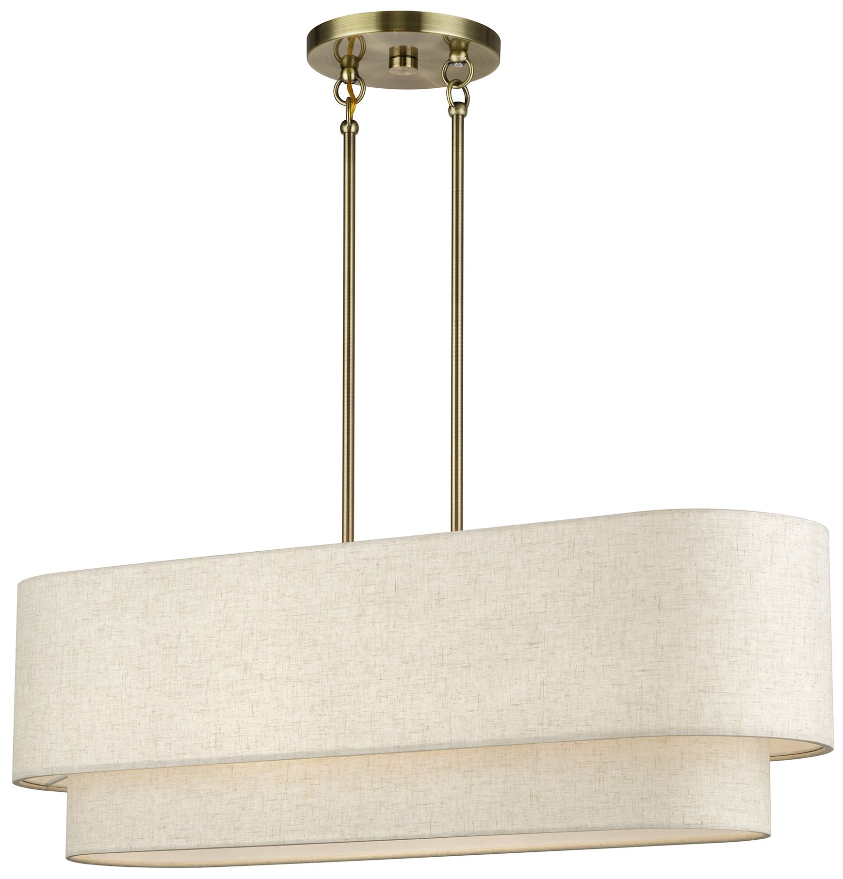 Image 4 Manorwood 4 Light Antique Brass Large Linear Chandelier more views