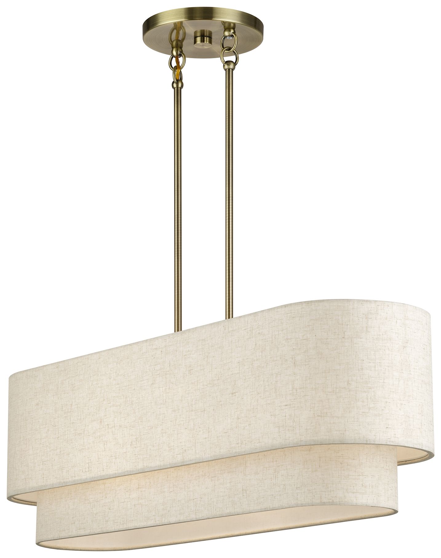 Image 5 Manorwood 4 Light Antique Brass Large Linear Chandelier more views