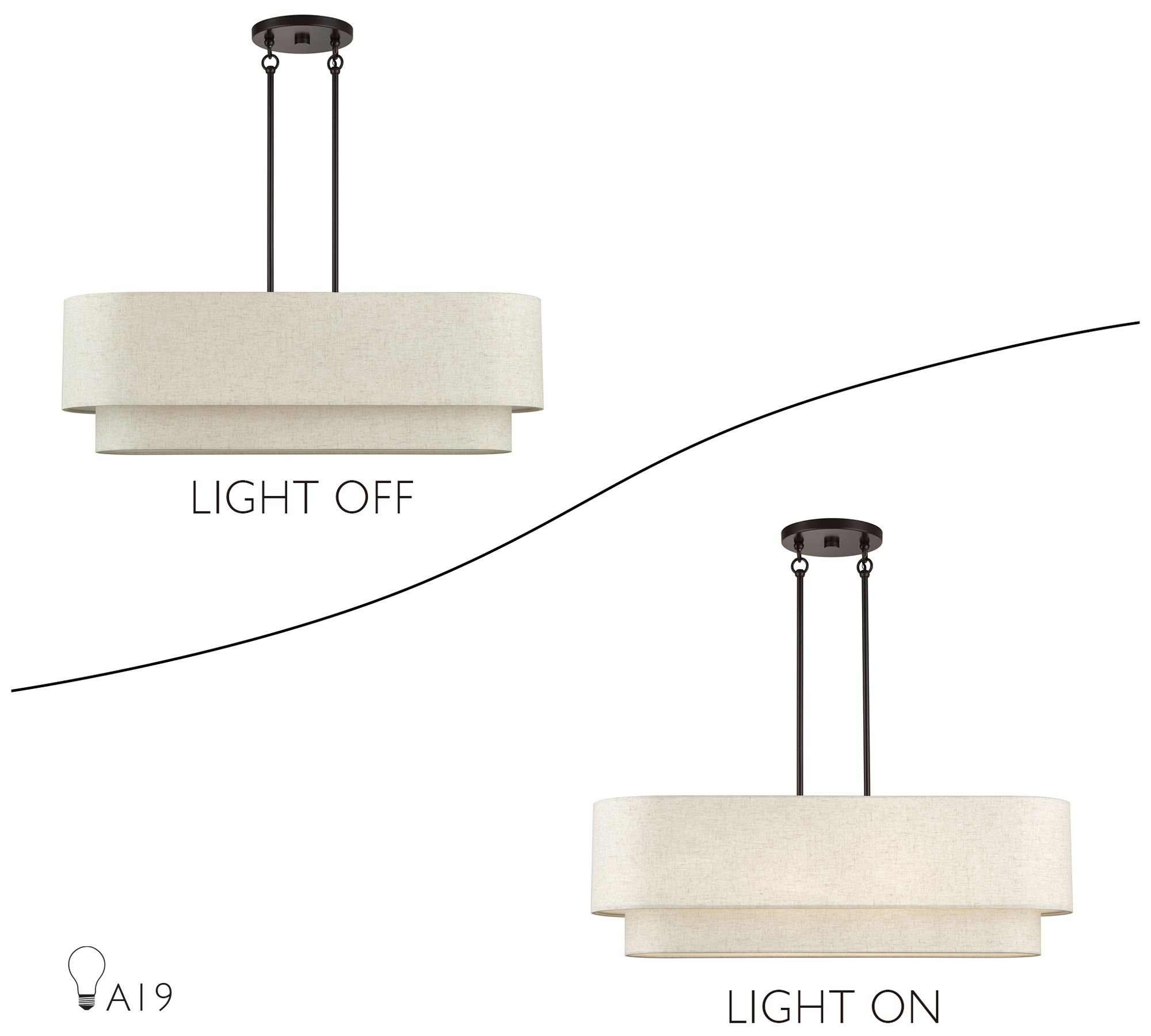 Manorwood 4 Light English Bronze Large Linear Chandelier
