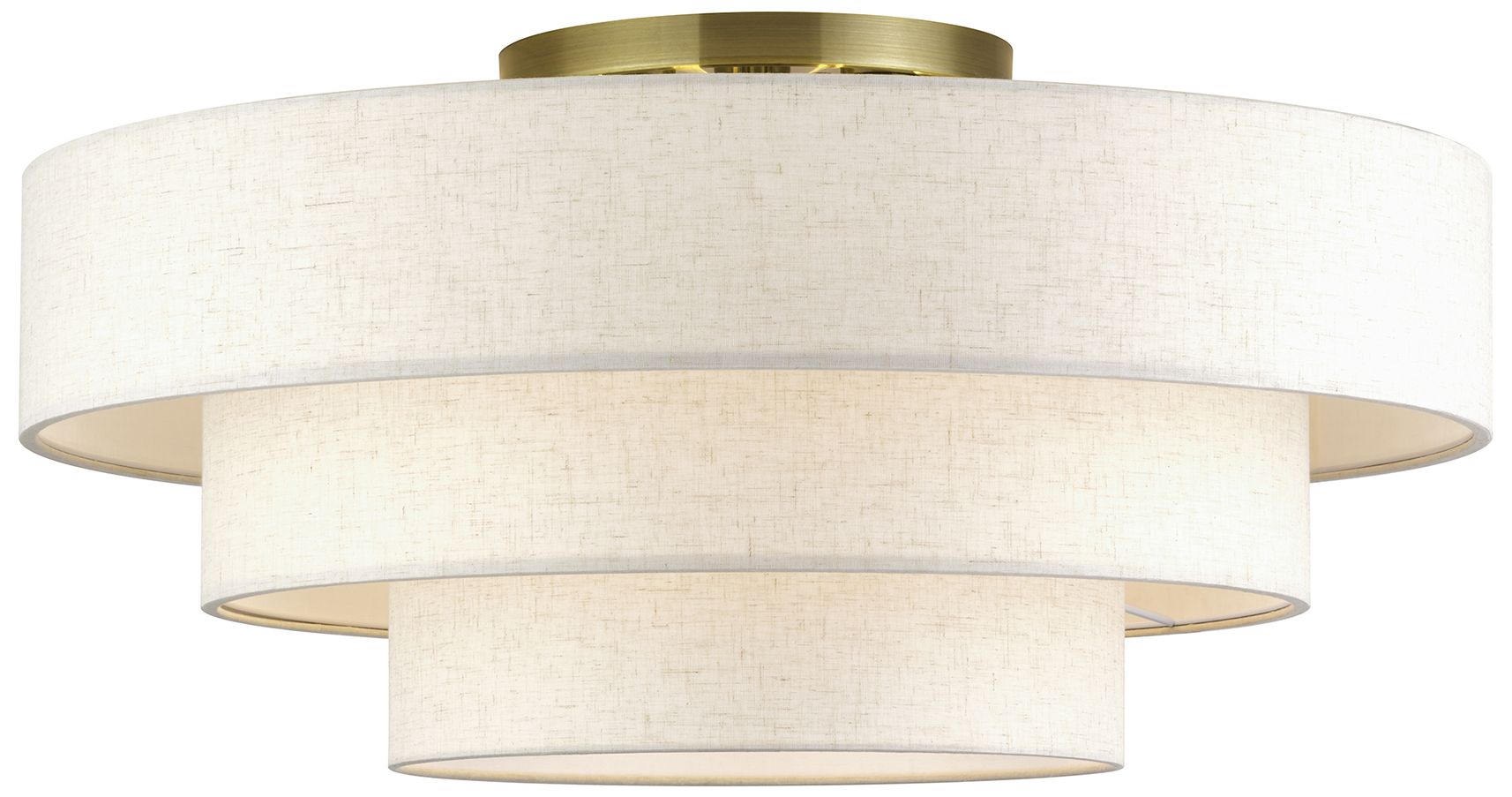 Image 2 Manorwood 5 Light Antique Brass Extra Large Semi-Flush