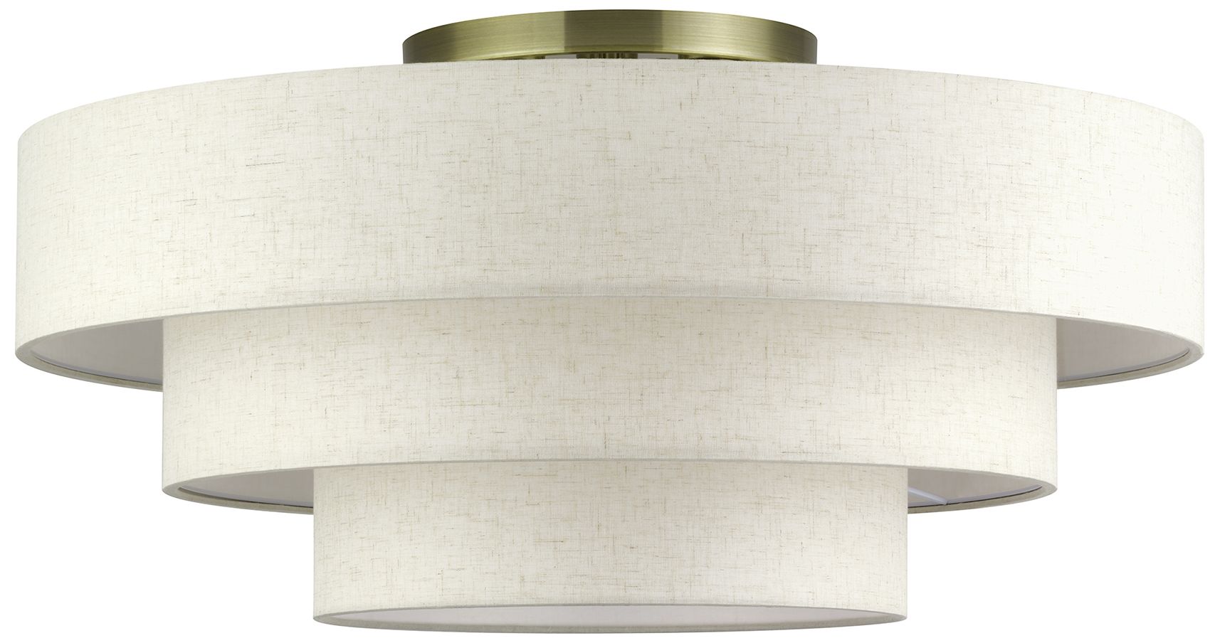 Image 3 Manorwood 5 Light Antique Brass Extra Large Semi-Flush more views