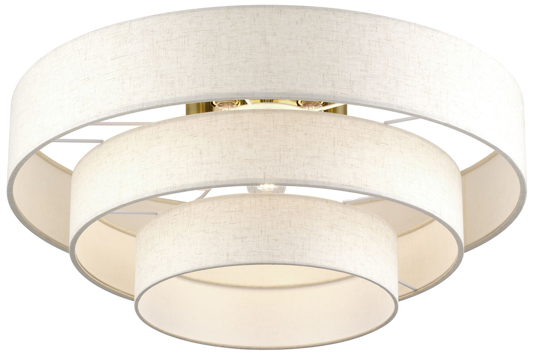 Image 6 Manorwood 5 Light Antique Brass Extra Large Semi-Flush more views