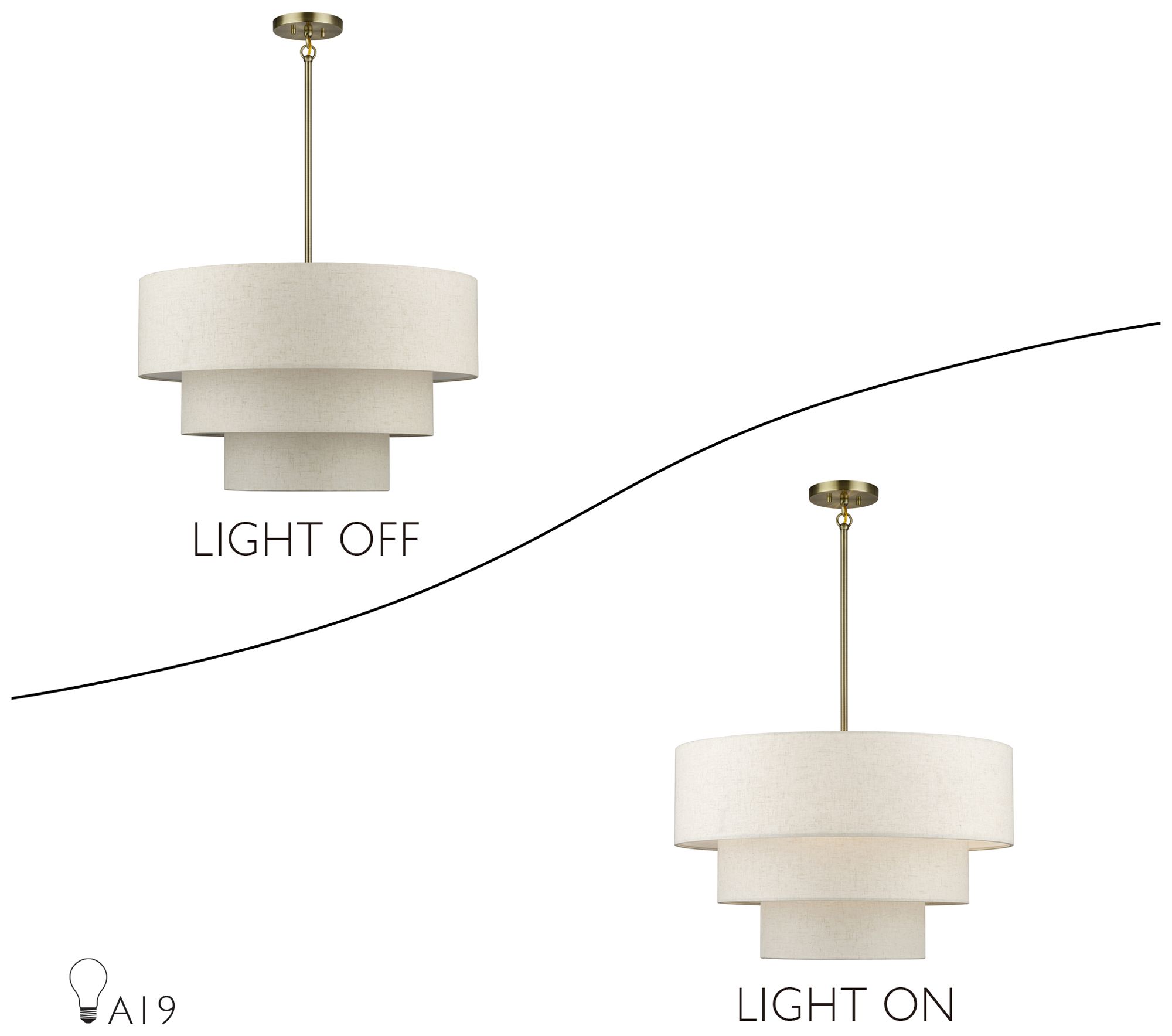 Manorwood 5 Light Antique Brass Medium Pendant Chandelier
