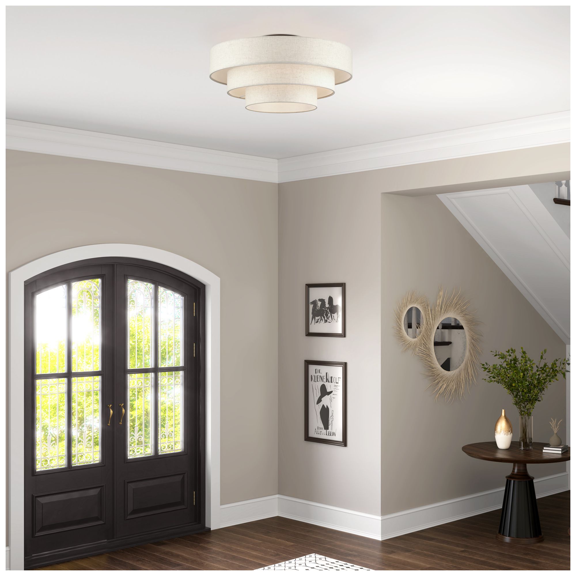 Manorwood 5 Light English Bronze Extra Large Semi-Flush