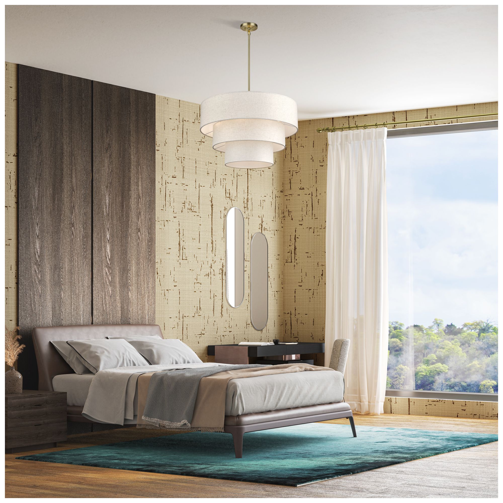 Manorwood 8 Light Antique Brass Large Pendant Chandelier