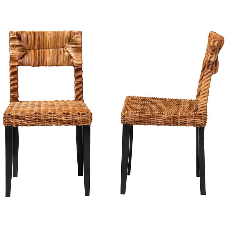 Image 7 Manrico Natural Brown Rattan Dining Chairs Set of 2 more views