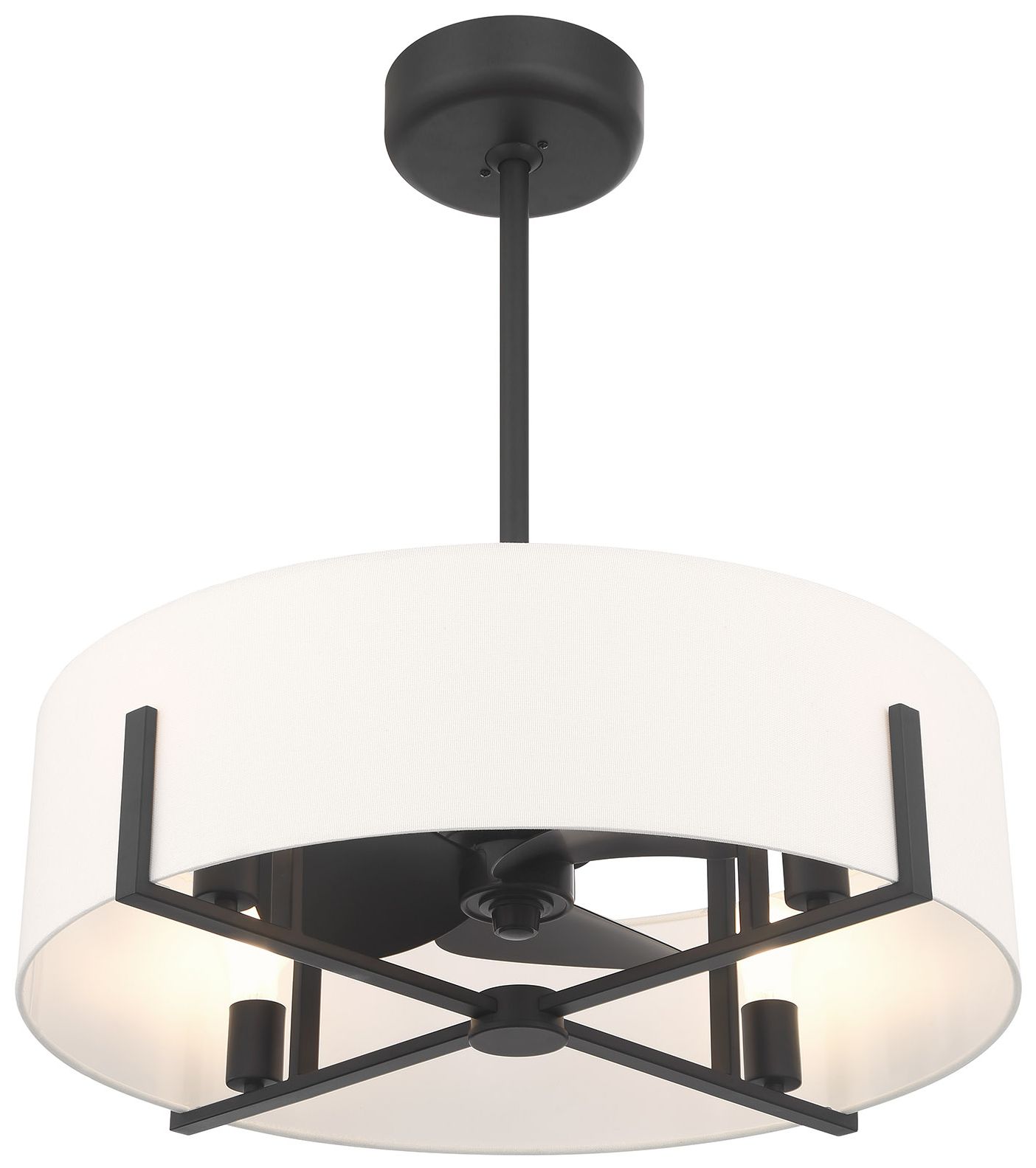 Thumbnail4 of Mansell 4-Light Fan D'Lier in Matte Black (Fandelier) more views