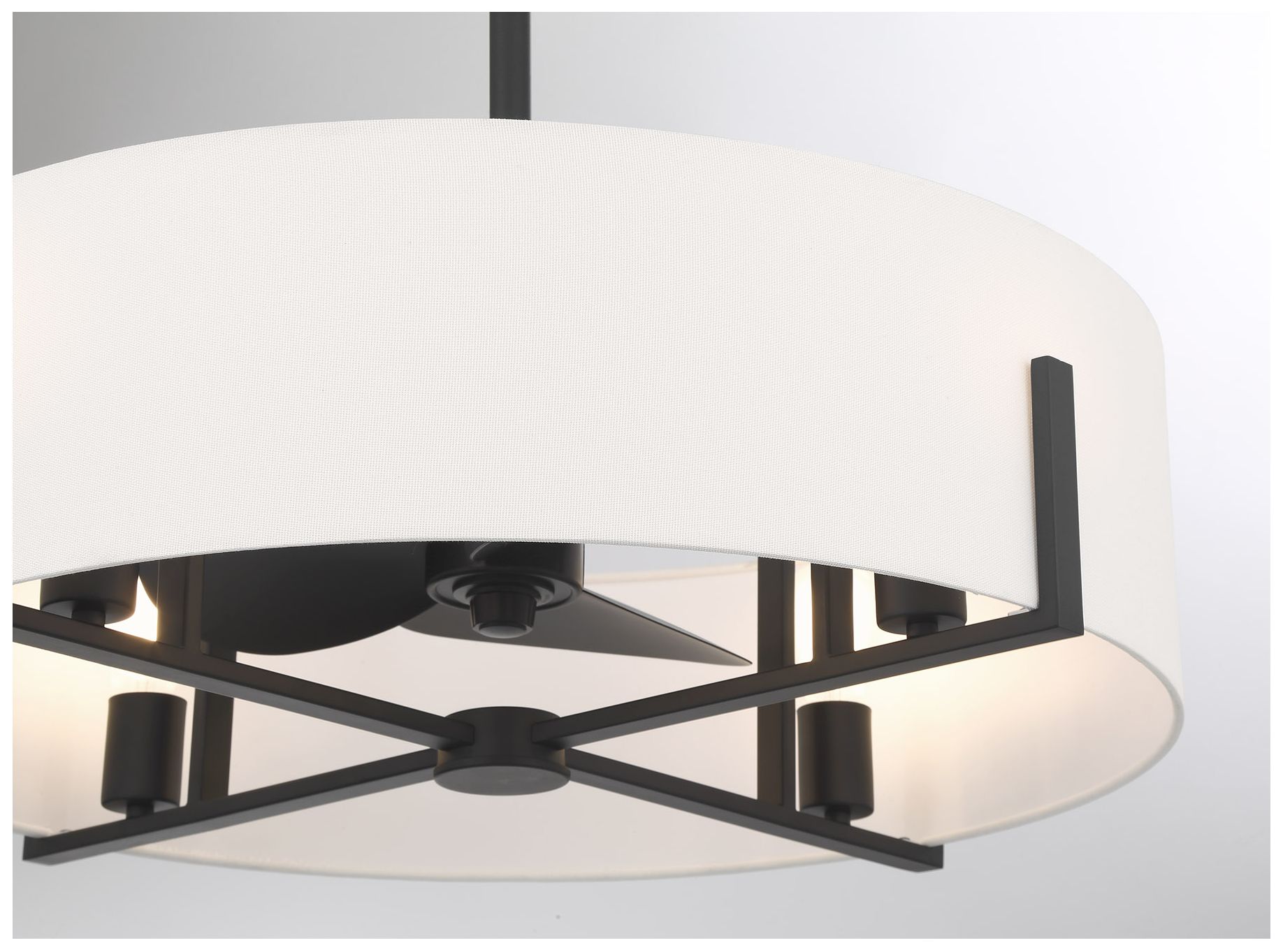 Mansell 4-Light Fan D'Lier in Matte Black (Fandelier)