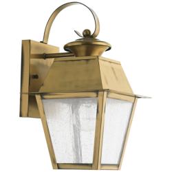 Mansfield 12 1/2" High Antique Brass Outdoor Wall Light