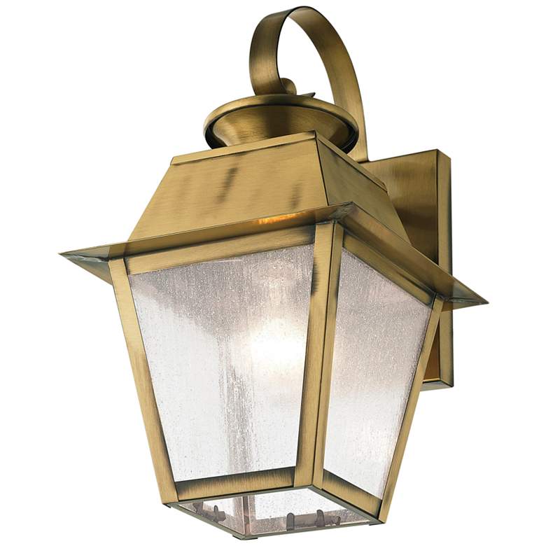Image 4 Mansfield 12 1/2" High Antique Brass Outdoor Wall Light more views