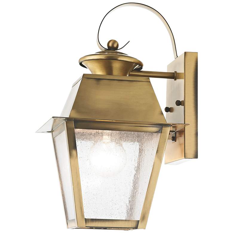 Image 5 Mansfield 12 1/2" High Antique Brass Outdoor Wall Light more views