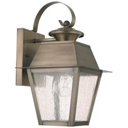 Mansfield 12 1/2&quot; High Vintage Pewter Outdoor Wall Light