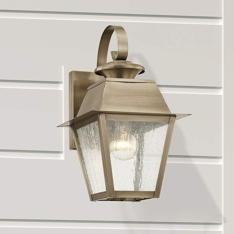 Image 2 Mansfield 12 1/2" High Vintage Pewter Outdoor Wall Light