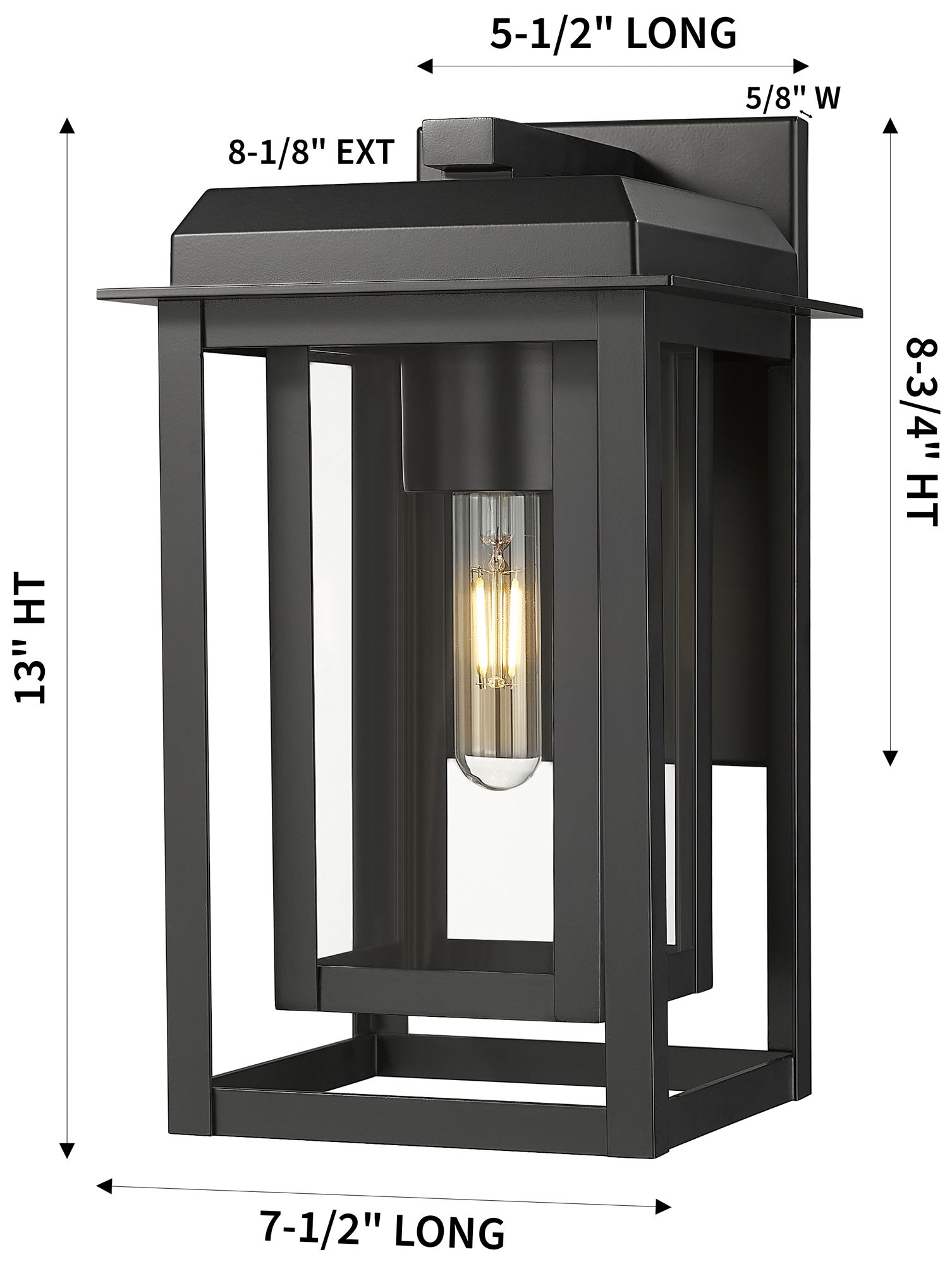 Image 5 Mansfield 13" Matte Black Coastal Outdoor Sconce With Clear Glass more views