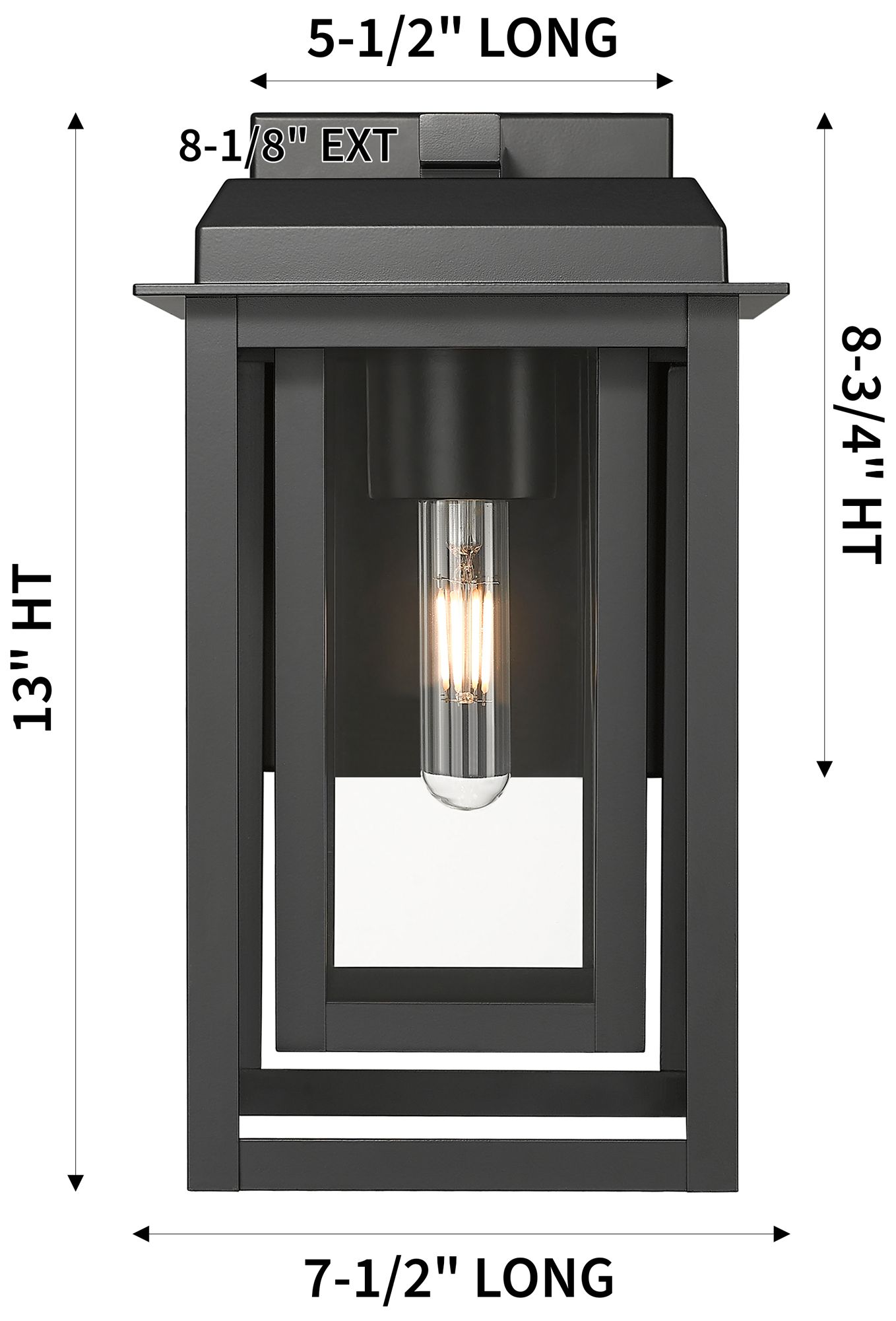 Image 6 Mansfield 13" Matte Black Coastal Outdoor Sconce With Clear Glass more views