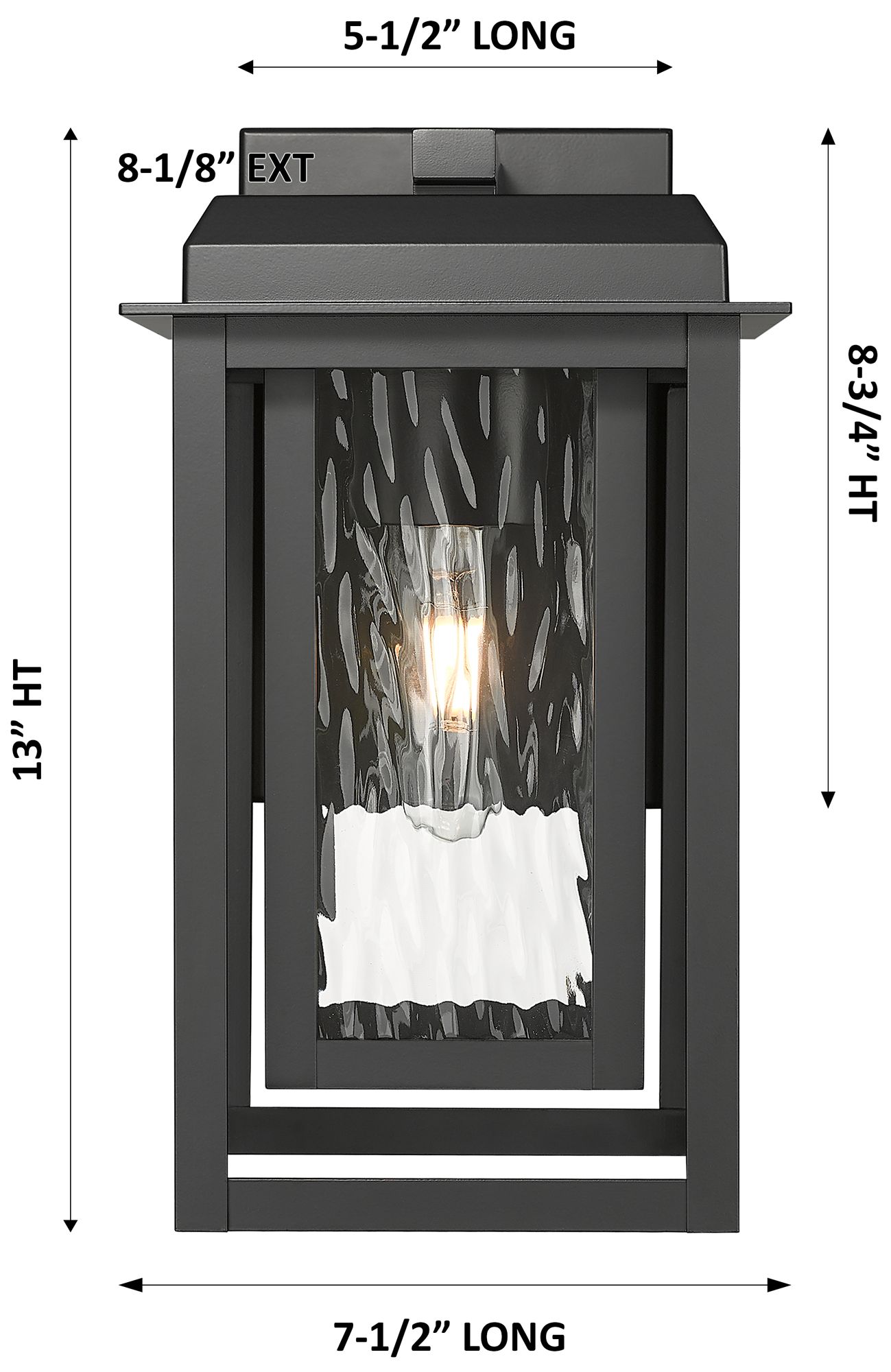Image 6 Mansfield 13" Matte Black Coastal Outdoor Sconce With Water Glass more views
