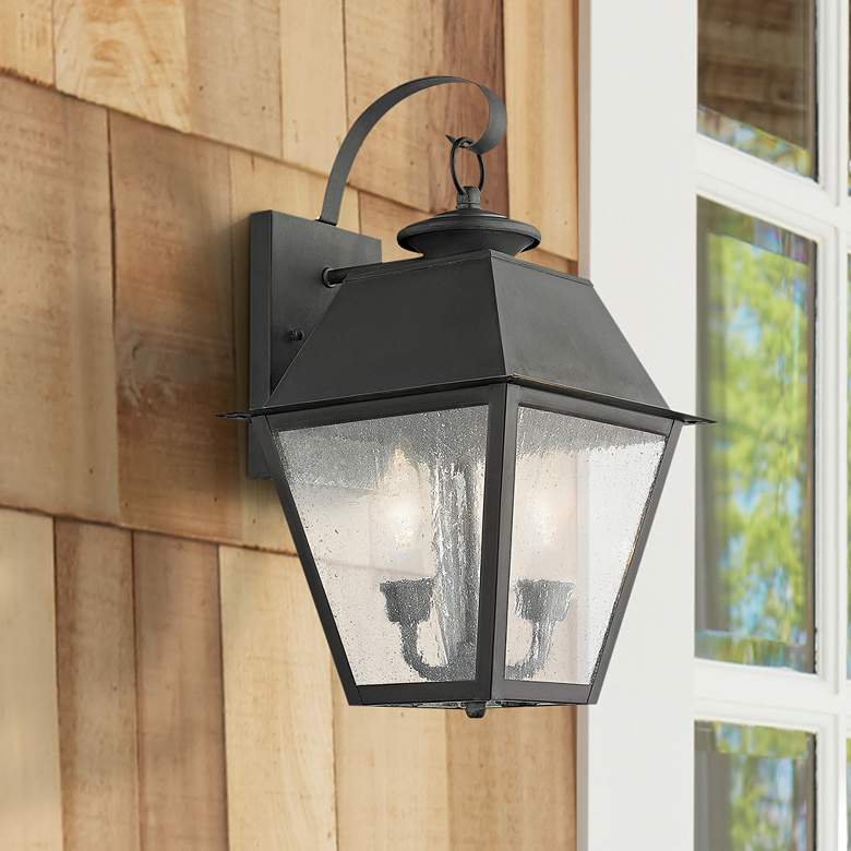 Image 1 Mansfield 16 1/2" High Black Outdoor Wall Light