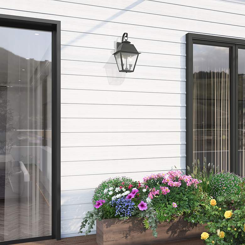 Image 3 Mansfield 16 1/2" High Charcoal 2-Light Outdoor Wall Lantern more views