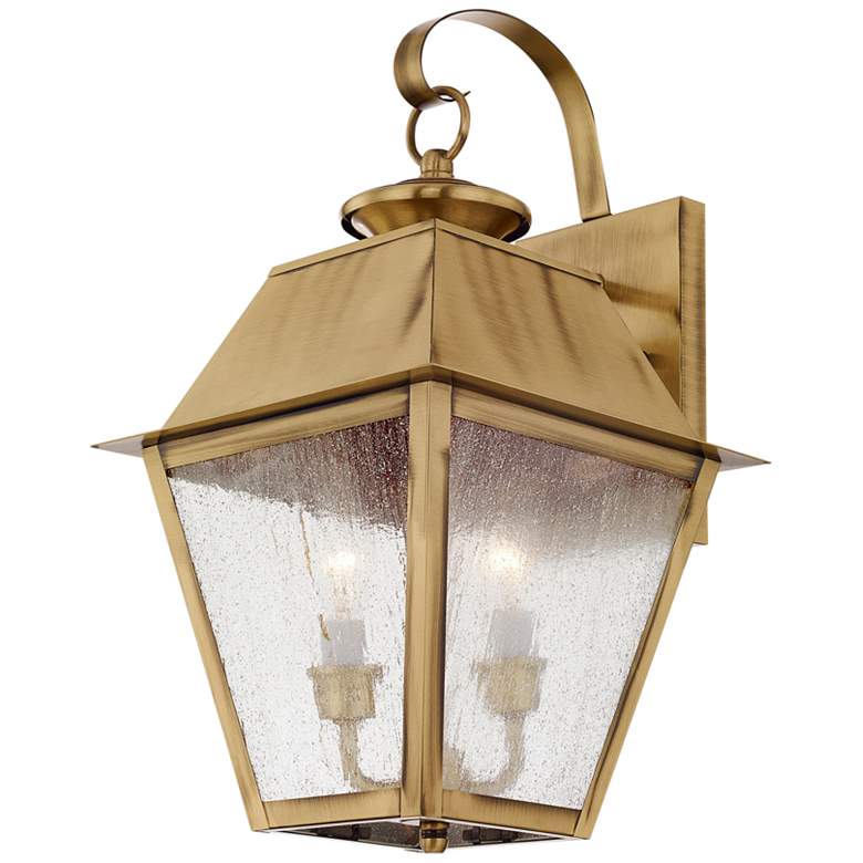 Image 5 Mansfield 16 1/2"H Antique Brass 2-Light Outdoor Wall Light more views