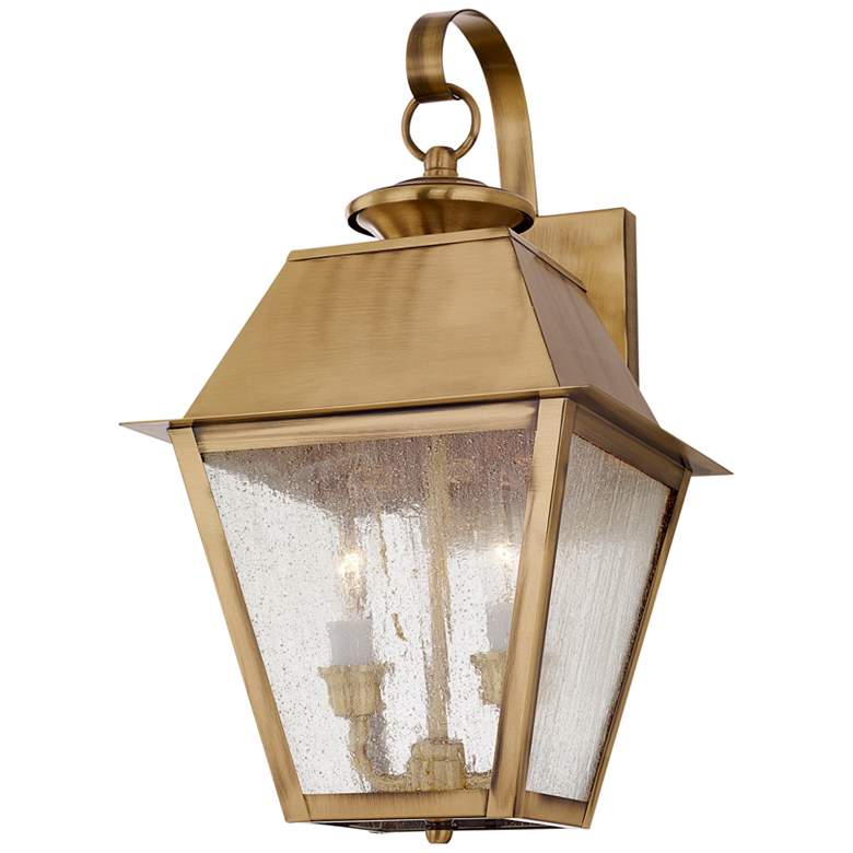 Image 6 Mansfield 16 1/2"H Antique Brass 2-Light Outdoor Wall Light more views