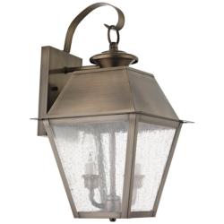 Mansfield 16 1/2&quot;H Vintage Pewter 2-Light Outdoor Wall Light