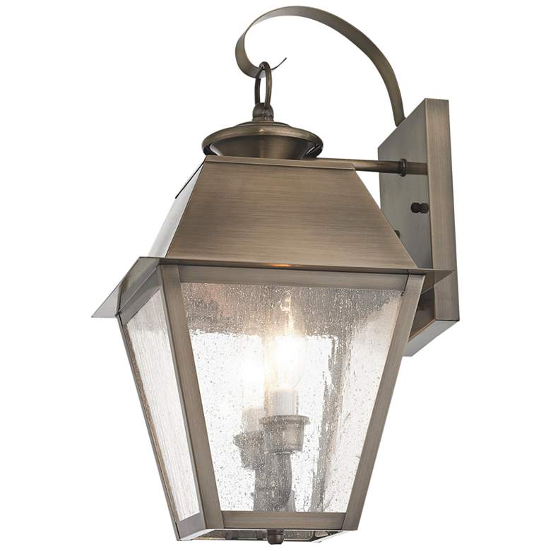 Image 5 Mansfield 16 1/2"H Vintage Pewter 2-Light Outdoor Wall Light more views