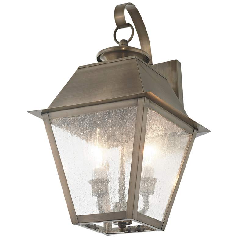 Image 6 Mansfield 16 1/2 inchH Vintage Pewter 2-Light Outdoor Wall Light more views