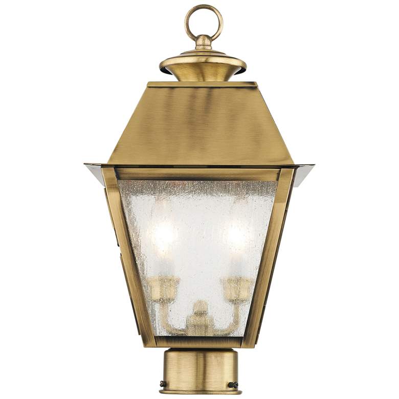 Image 4 Mansfield 17 1/2"H Antique Brass 2-Light Outdoor Post Light more views