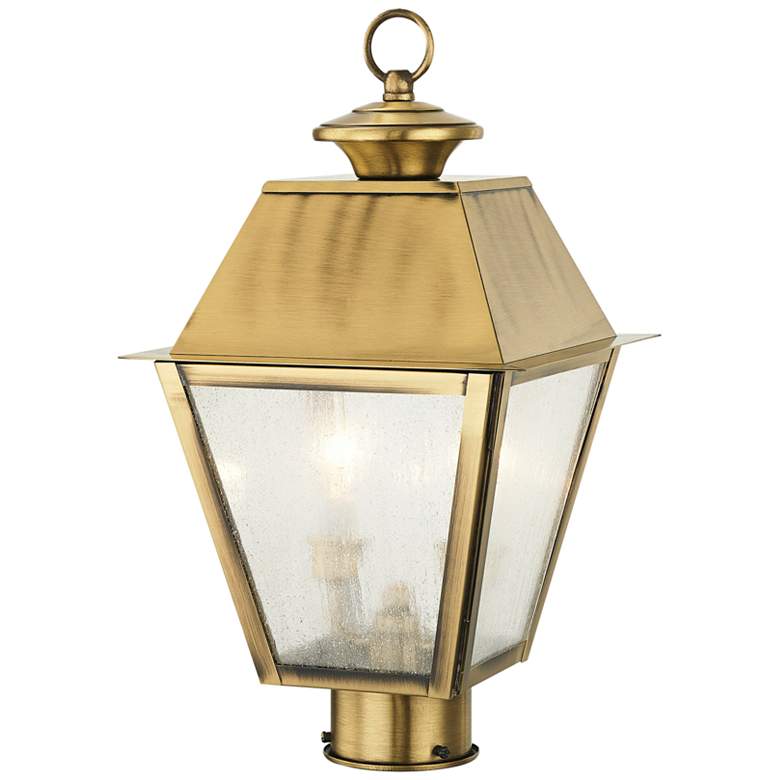 Image 5 Mansfield 17 1/2"H Antique Brass 2-Light Outdoor Post Light more views