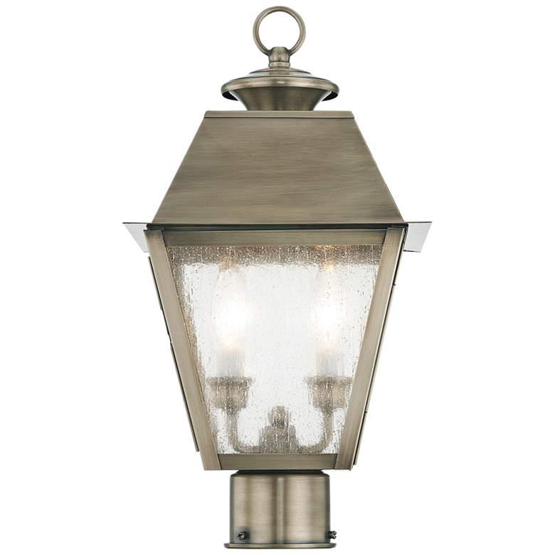 Image 4 Mansfield 17 1/2"H Vintage Pewter 2-Light Outdoor Post Light more views