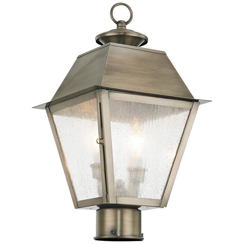 Image 5 Mansfield 17 1/2"H Vintage Pewter 2-Light Outdoor Post Light more views