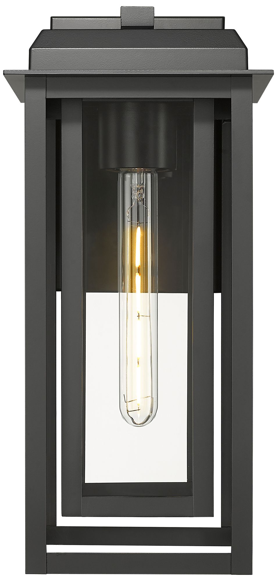 Image 2 Mansfield 17" Matte Black Coastal Outdoor Sconce With Clear Glass more views