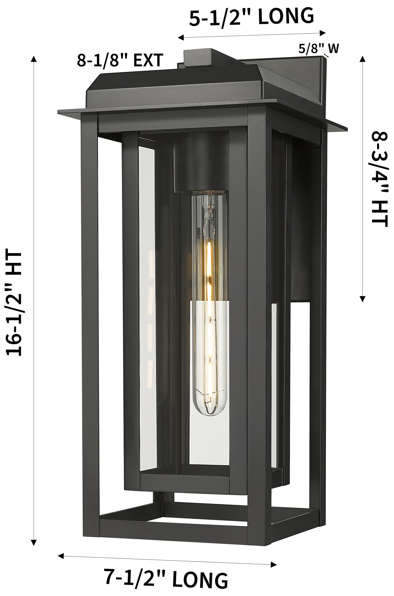 Image 3 Mansfield 17" Matte Black Coastal Outdoor Sconce With Clear Glass more views
