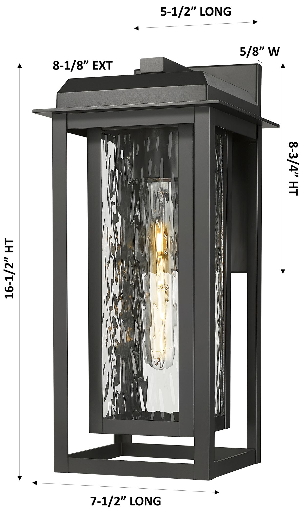 Image 3 Mansfield 17" Matte Black Coastal Outdoor Sconce With Water Glass more views