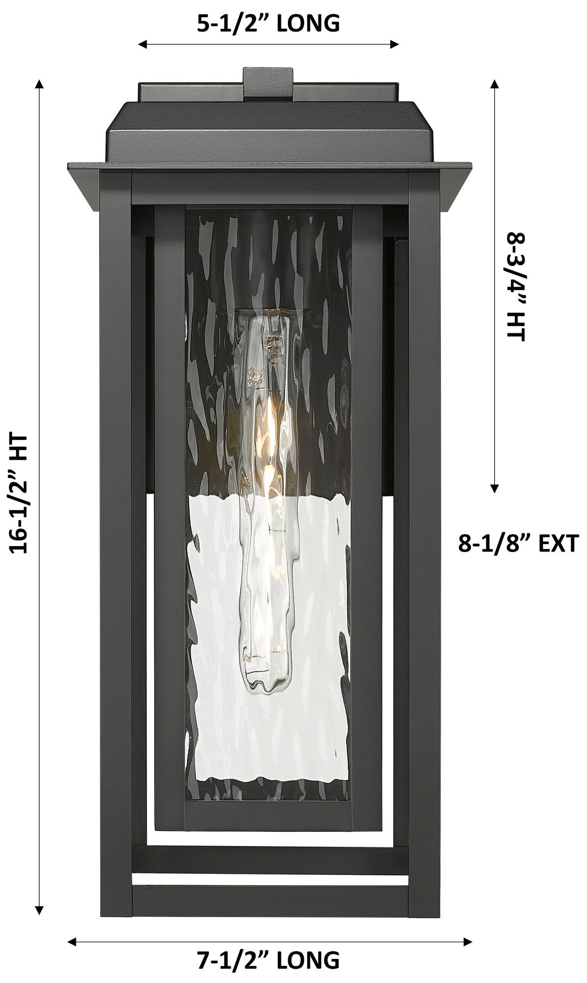 Image 4 Mansfield 17" Matte Black Coastal Outdoor Sconce With Water Glass more views
