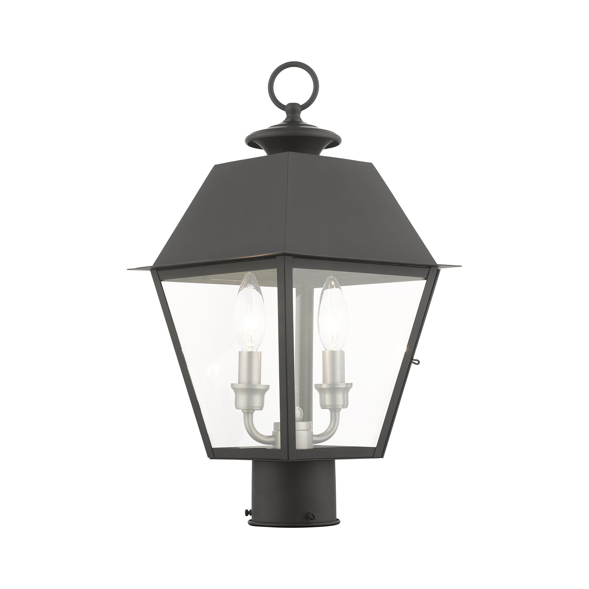 Image 5 Mansfield 2 Light Black Outdoor Post Top Lantern more views