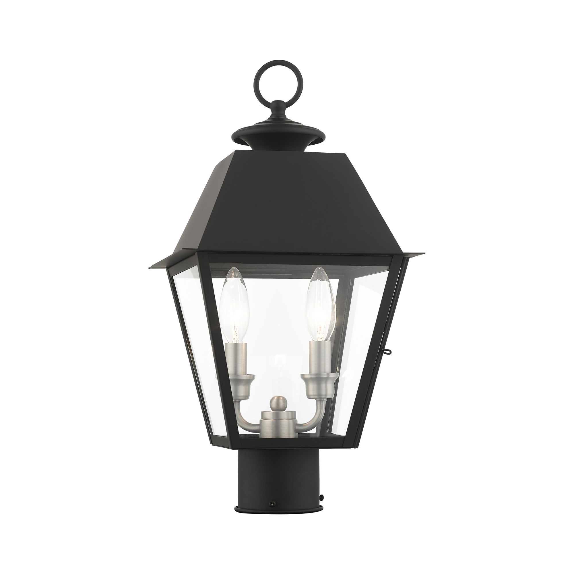Mansfield 2 Light Black Outdoor Post Top Lantern