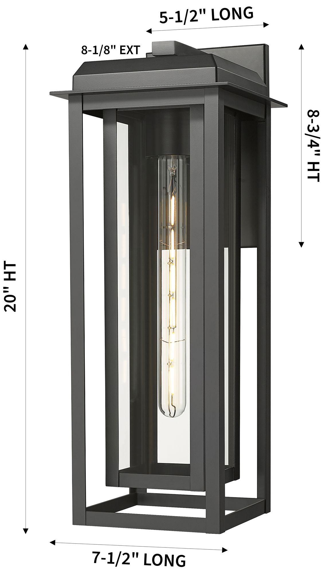 Image 3 Mansfield 20" Matte Black Coastal Outdoor Sconce With Clear Glass more views