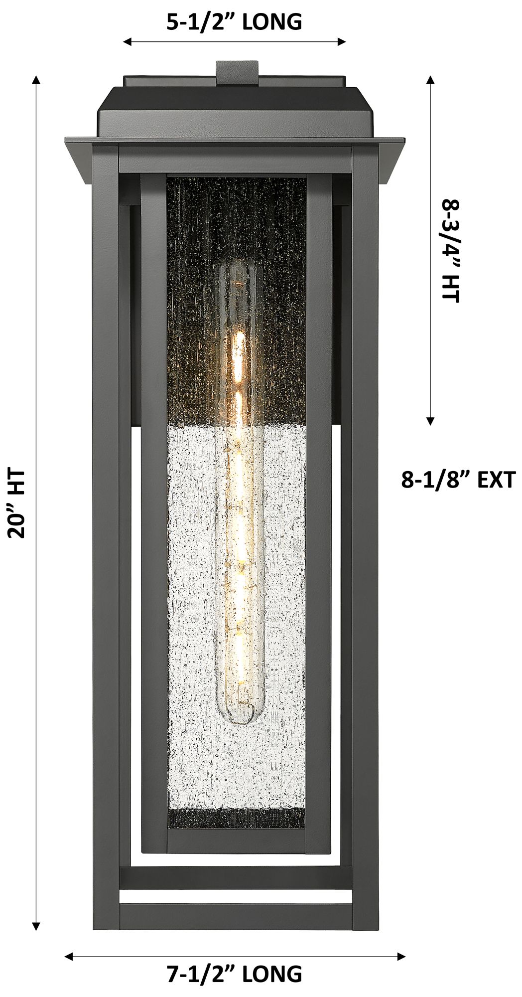Image 4 Mansfield 20" Matte Black Coastal Outdoor Sconce With Seeded Glass more views