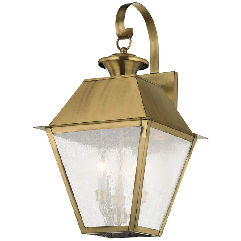Image 6 Mansfield 22" High Antique Brass 3-Light Outdoor Wall Light more views