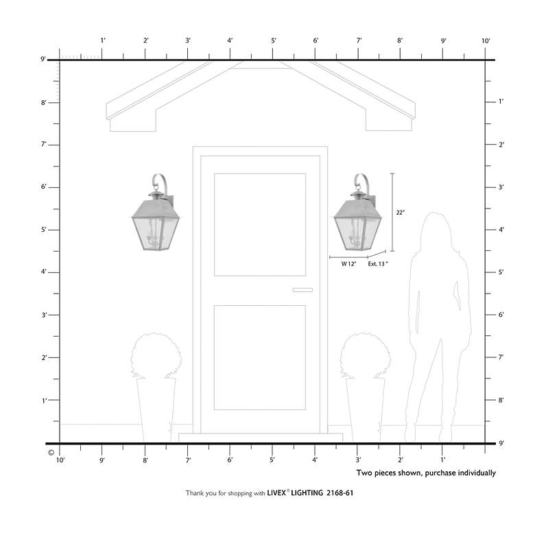Image 7 Mansfield 23 1/2" High Charcoal 3-Light Outdoor Wall Lantern more views
