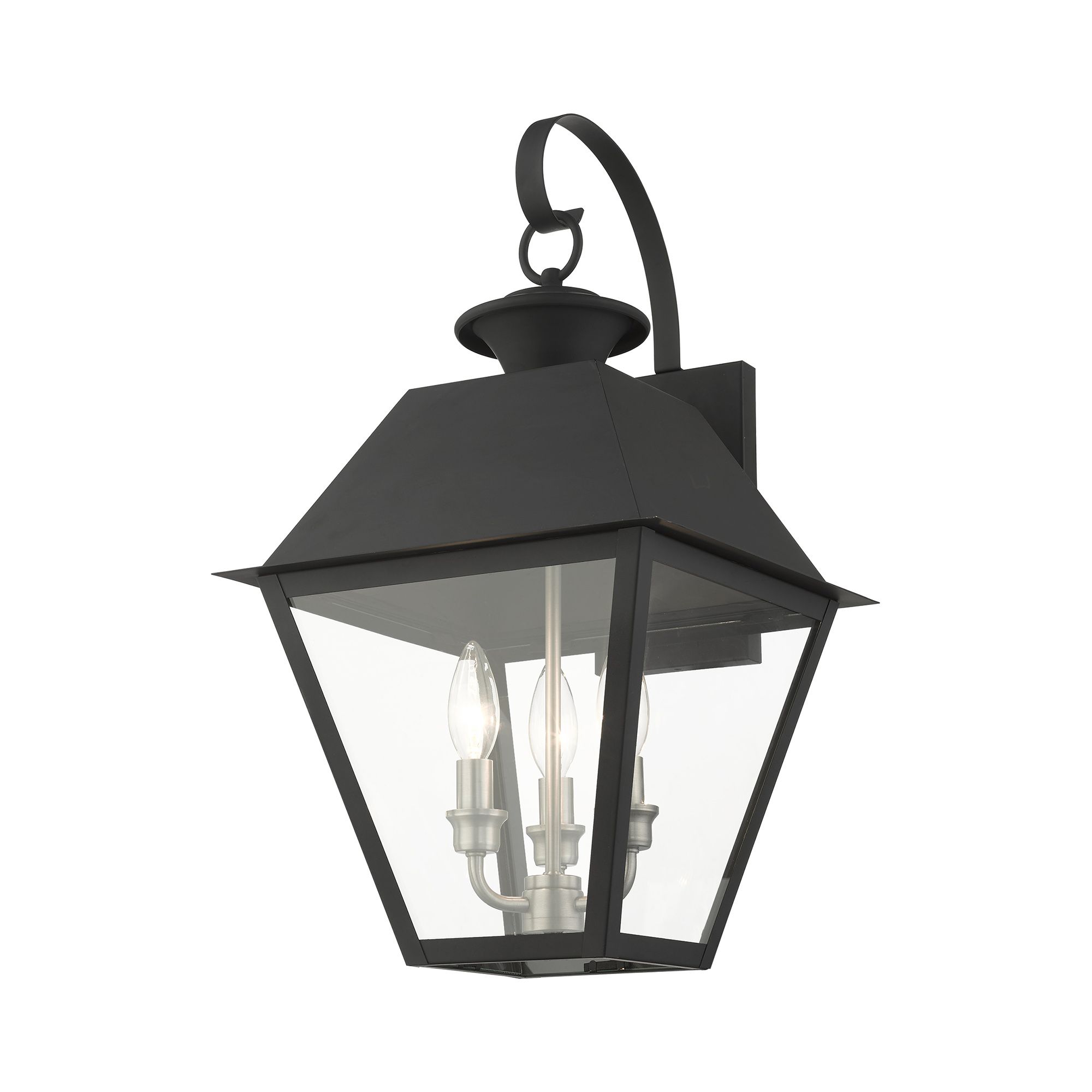 Image 6 Mansfield 3 Light Black Outdoor Wall Lantern more views