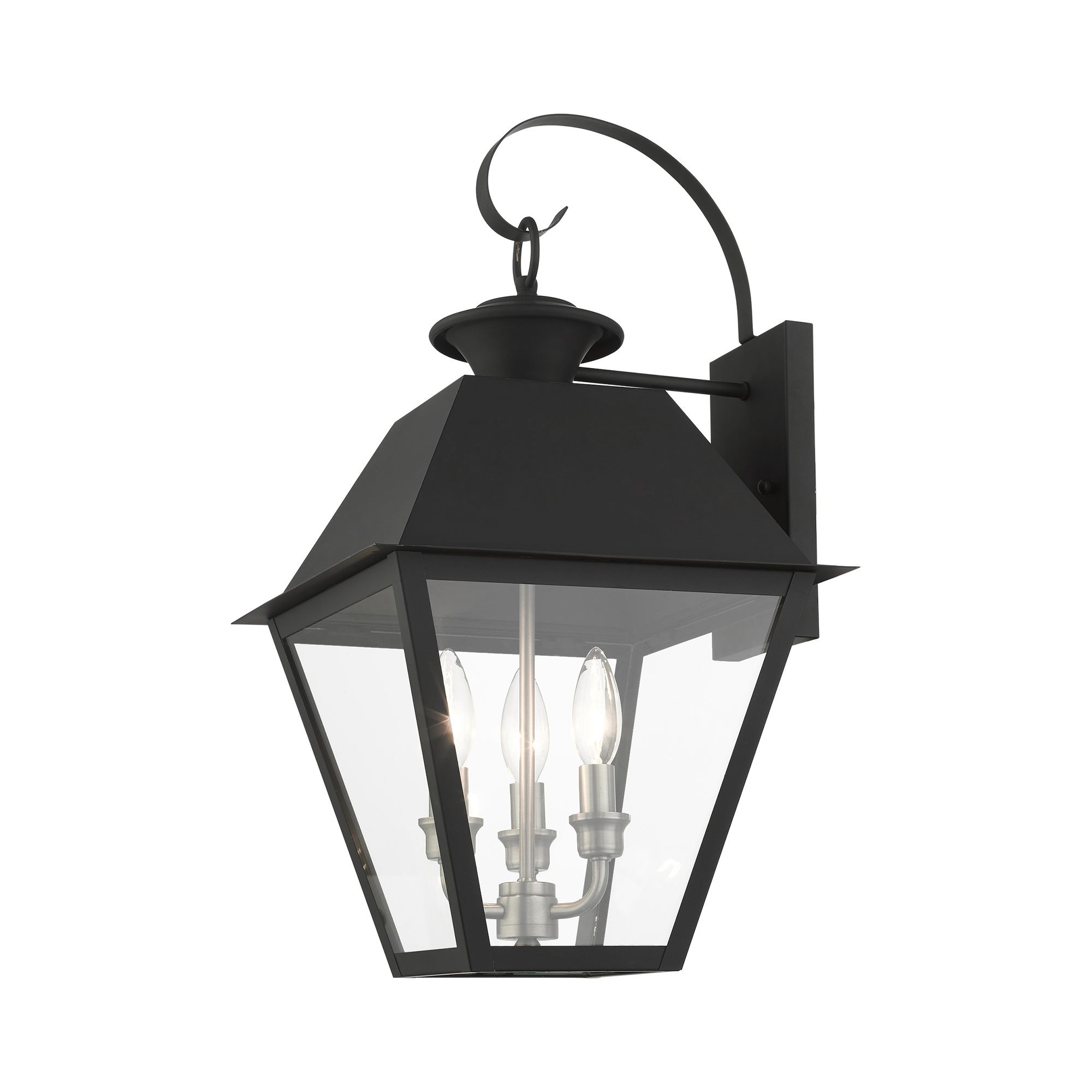 Image 7 Mansfield 3 Light Black Outdoor Wall Lantern more views