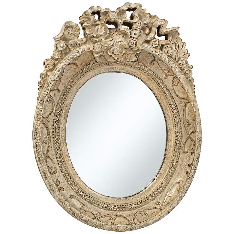Image 1 Mansfield Park Stone Crown 12 inch x 16 1/2 inch  Wall Mirror