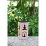 Mantra 10 3/4"H Tan Buddha Cut-Out Solar Portable Lantern