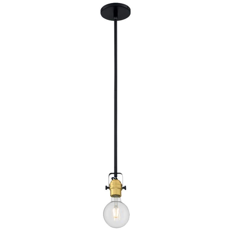 Image 1 Mantra 4 3/4" Wide Black and Brushed Brass Mini Pendant