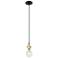Mantra 4 3/4" Wide Black and Brushed Brass Mini Pendant